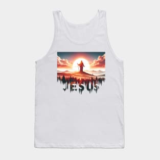 Christian Tshirt Design Siluet Jesus Christ Tank Top